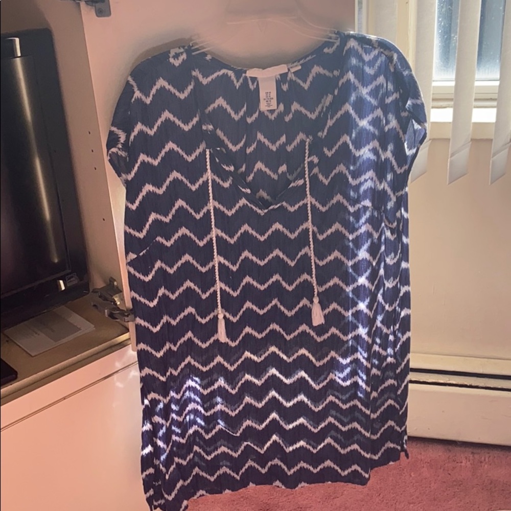 H&M Blue and white cover up. Size 10